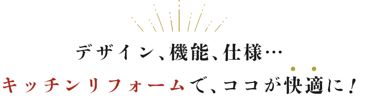 デザイン､機能､仕様…キッチンリフォームで､ココが快適に!